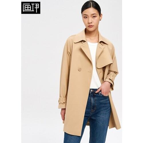 Windbreaker jacket womens mid-length autumn 2021 new product British style loose casual jacket small