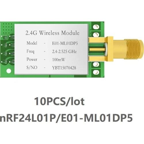 10pc/lot E01-ML01DP5 nRF24L01P Wireless Transceiver Module SPI 2.4GHz IoT nRF24L01+ Transmitter and Receiver