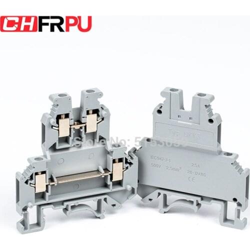 10Pcs UKK-3 Din Rail Terminal Blocks UKK3 Connector Double Layer Terminal Blocks Screw Electrical Wiring