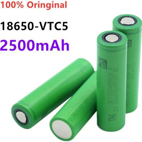 100% Oringinal 3.7V Volt Rechargeable US18650 VTC5 2500mAh VTC5 18650 Battery Replacement 3.7V 2500mAh 18650 Batteries