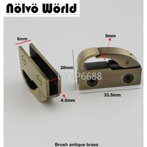 30pcs 3colors 33.5*20mm handbag two side clips die casting gold color hardware bags clasp accessory Metal Clip