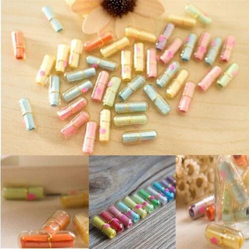 50Pcs Expression Message Letter Capsule Unconventional Multiple Color Heart Shape Mini Event Party Surprised Gift Accessories