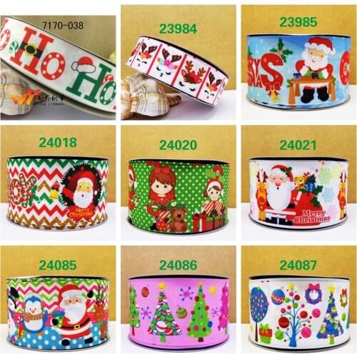 Free shipping 2020 new arrival ribbons christmas ribbons and bows 10 yards printed grosgrain ribbons 7170