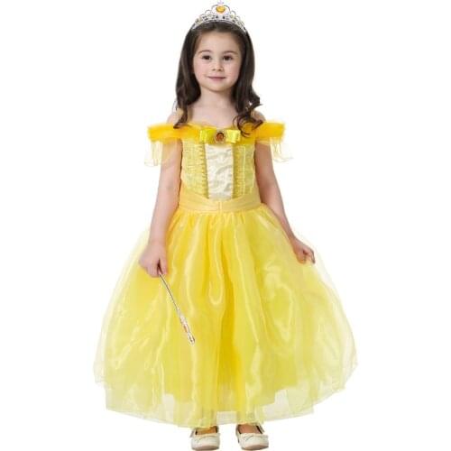 Bibihou 2018 Baby Girl Dress Beauty and Beast Cartoon Summer Dress Costumes For Girls Clothes Party Kids Clothing Children Dress