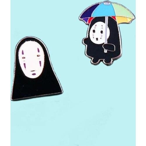 Cartoon Spirited Away No Face Man Anime Brooch Hard Enamel Pin Insigne Clothes Cosplay Children Birthday Party Creativity Gifts