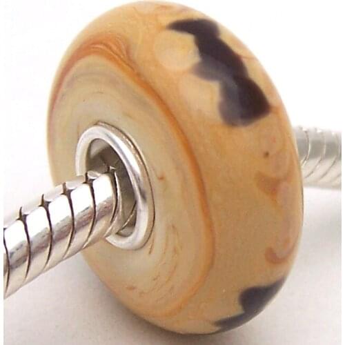 PJG2711 100% S925 Sterling Silver Beads Murano Glass beads Fit European Charms Bracelet charms diy jewelry Lampwork GlassBeads