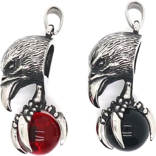 Unisex 316L Stainless Steel Eagle Claw Stone Pendant Chain Newest