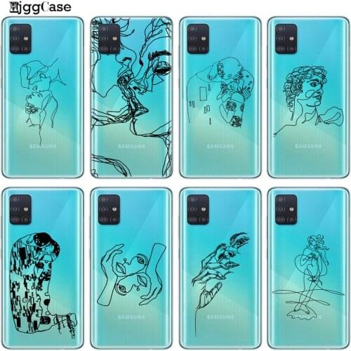 Kiss More Often Line Drawing Soft Case For Samsung A51 A71 A10 A20 A30 A40 A50 A70 A6 A8 Plus A7 A9 2018 Abstract Couples Cover