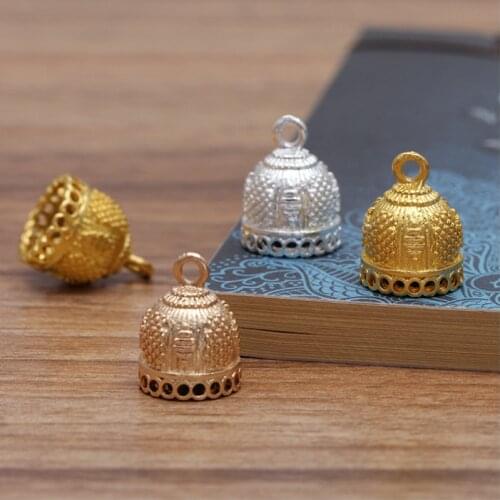 20pcs/lot 14x19mm Metal Spacer End Caps Filigree Charm Spacer Beads for DIY Jewelry findings Making