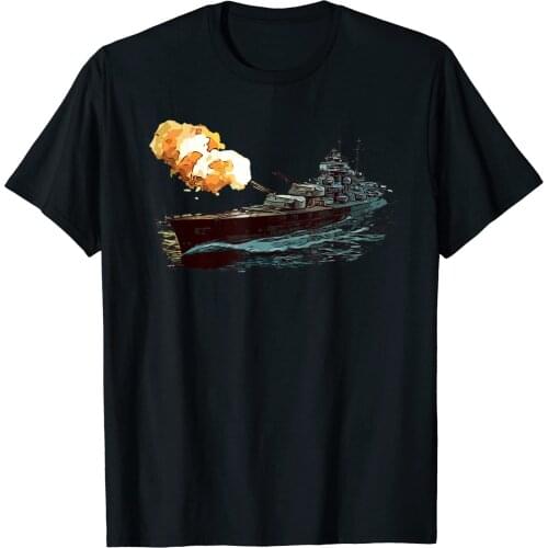 WW2 Warship Battleship Naval Fleet Military History Men T-Shirt Short Casual 100% COTTON O-Neck T Shirt