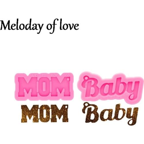 Glossy Silicone Mom/Baby/Dad Letter form for Keychain Epoxy Resin Molds Jewelry Making Custom Mould DY0531