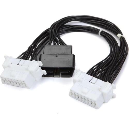 OBD2 II Y SPLITTER CABLE HARNESS 16 PIN MALE TO DUAL 2 FEMALES ADAPTER EXTENSION
