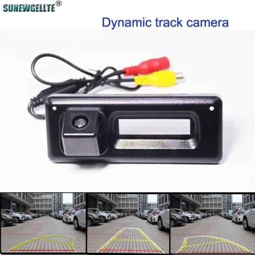 HD 4089T Dynamic Trajectory Parking Line Car Reverse Backup Rear View Trunk Handle Camera For Renault Koleos