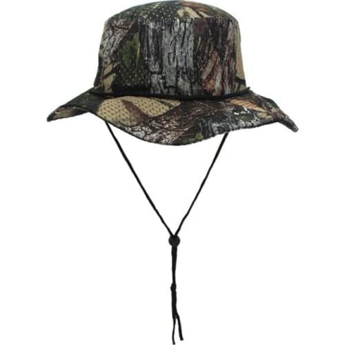 Camouflage Bucket Fishing Hat Big Wide Brim Breathable Mesh Hunting Safari Visor Panama Cap