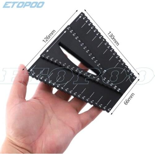 Woodworking ruler outside the caliper ruler Center square scriber inch size gauge