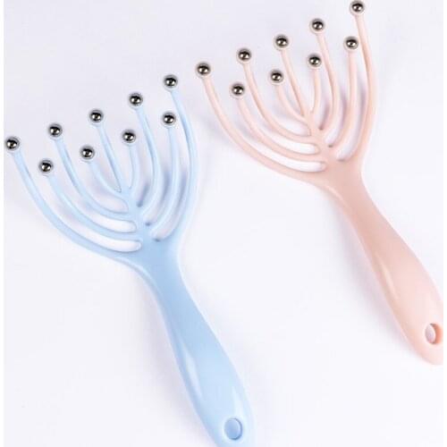 Nine Claw Head Massager Head Relax Massage Octopus Shape Scalp Relax Spa Deep Massage Nine Beads Design Massage Comb