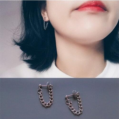 Minimalist Metal Chain Earrings Geometric Asymmetric Earrings For Women Fashion Ear Jewelry Party Brincos oorbellen Gifts