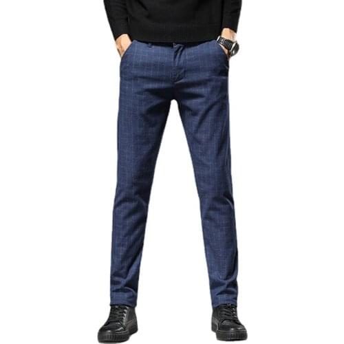 Mens Relaxed-fit Casual Stretch Khaki Pants 2021 Spring Summer Autumn New Arrivals Mens Comfortable Smart Classic Trousers