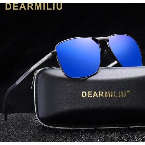 DEARMILIU Brand Mens Vintage Square Sunglasses Polarized UV400 Lens Eyewear Accessories Male Sun Glasses For Men/Women V2462