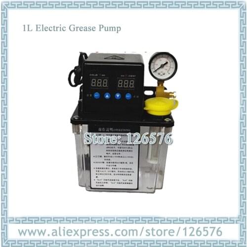 1L Automatic Lubrication Pump with pressure gauge AC110V AC220V Digital electronic Timer Oil Pump