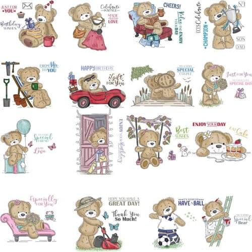 2020 New Stamps Cute Bear Doll Kits For Scrapbooking Transparent Silicone Rubber Stamps DIY Photo Album Decor Clear Stamps