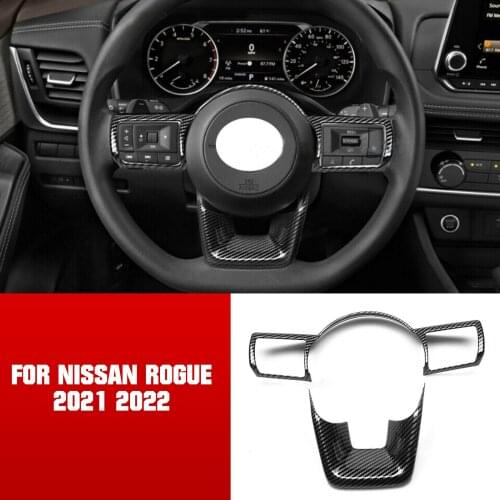 Steering Wheel Cover Trim for Nissan Rogue 2021 2022 Carbon Fiber Style