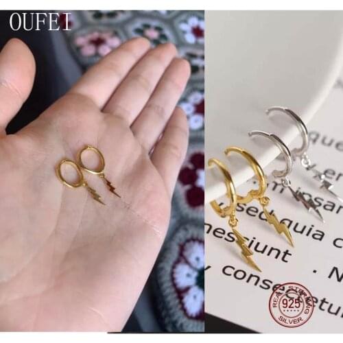OUFEI Lightning Small Drop Earrings 100% 925 Sterling Silver Earring For Women Fashion Simple Earrings Fine 2020 New Jewelry