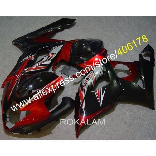 05 06 K5 GSXR1000 Full Fairing Kit For Suzuki GSX-R1000 2005 2006 Red Black Bike Body Kits (Injection Molding)