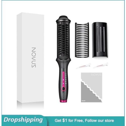 Professional Ceramic Anion Hair Curler Straightener Hot Heat Comb Electric Lcd Hair Brush Curling Comb Round Large Roller