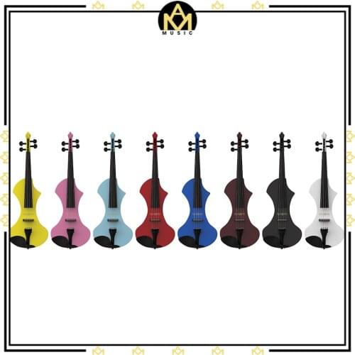 4/4 Full Size Electric Violin Set w/ Violin Case +Brazilwood Bow+Audio Cable+Rosin+Headphone Solidwood Violin Venus Style