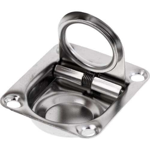 Rectangular Flush Spring Pull Lift Handle Marine Hatch Latch Accessories - Stainless Steel - 43 x 36mm/1.7 x 1.4 inch