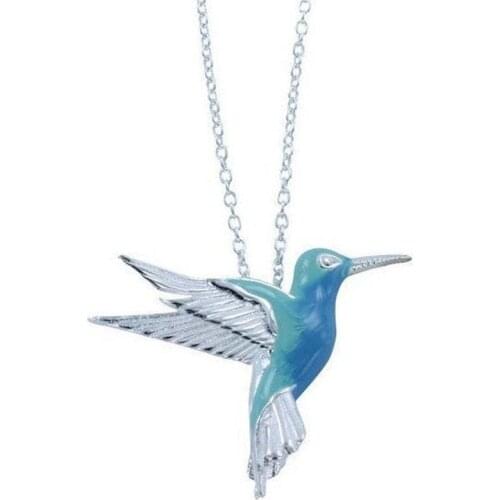 Crystal Animal Hummingbird Necklaces Fashion Blue Color Clavicle Chain Swallow Birds Necklaces & Pendants Collares Joyeria Mujer