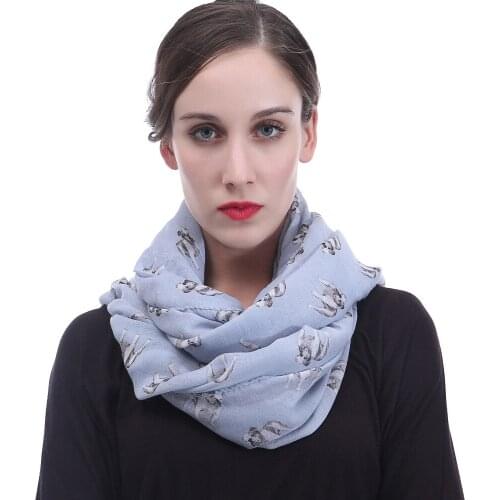 Bulldogs Dog Pet Print Infinity Loop Scarf Snood Scarves Womens Accessories Gift