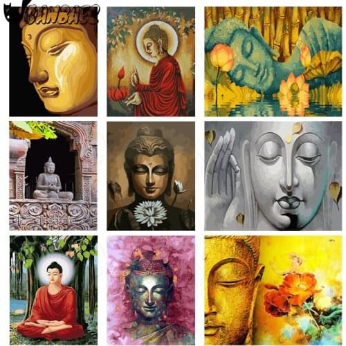 Buddha Statue Diamond Painting Religious Cross Stitch Embroidery 5D Diy Mosaic Kit Hand-Inlaid Craft Gift Design Home Decoration