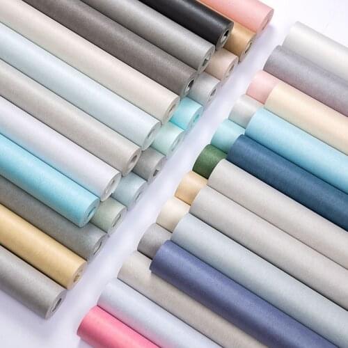 Light Luxury Nordic Kaze Jun Plain Silk Wallpaper Simple Modern Grey Blue Coffee Pink Non-woven Wallpaper