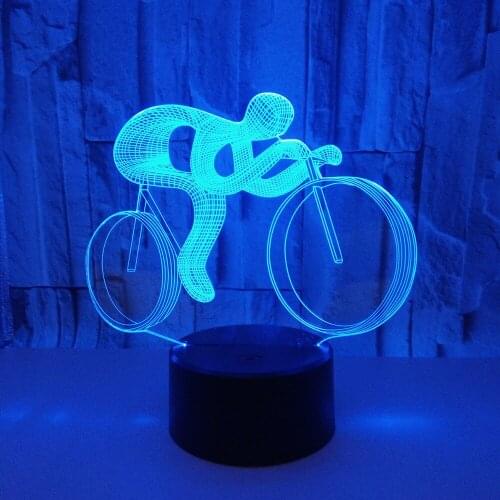 Ride Bike 3D Night Light LED 7 Color Changing 3D Visual lamp LED AA Batteries Usb Table Lampara Lampe For Children Gift Toys