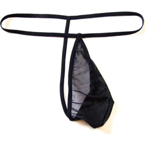 Mens panties sexy underwear men underpants gay micro Thongs tanga Solid color String Transparent chiffon Elasticity No trace