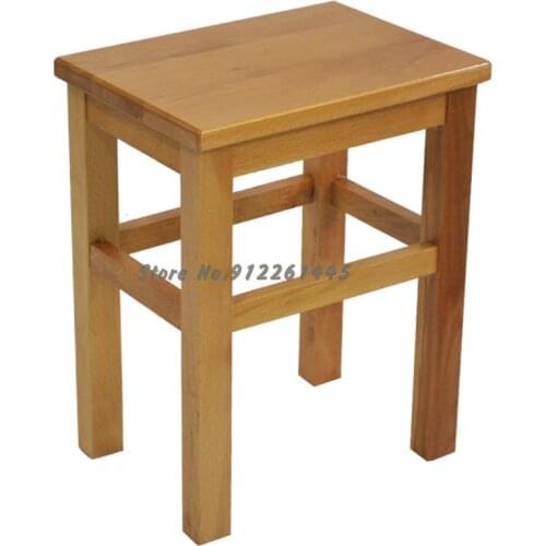Thicken Solid Wood Stool Household Dining Table And Stool Strengthen School Student Bench Workshop Step On High Stool