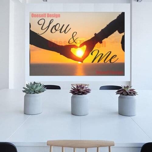Great 5d diamond painting full square you and me together rhinestone pictures 5d diamond embroidery sale livingroom wall sticker