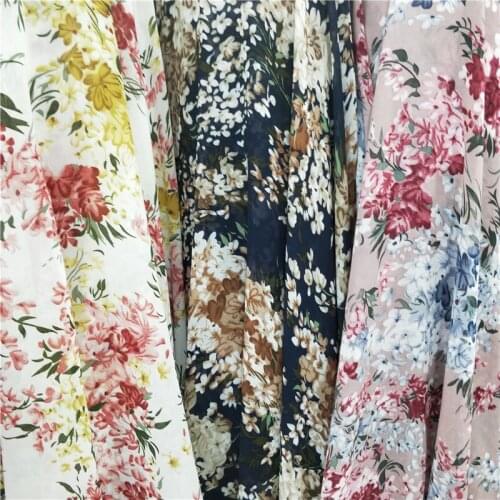 Colorful Flower Chiffon Dress Fabric Flower Skirt Scarf Cosplay Scarf Material Dropping Scarf Blouse DIY Craft Fabric