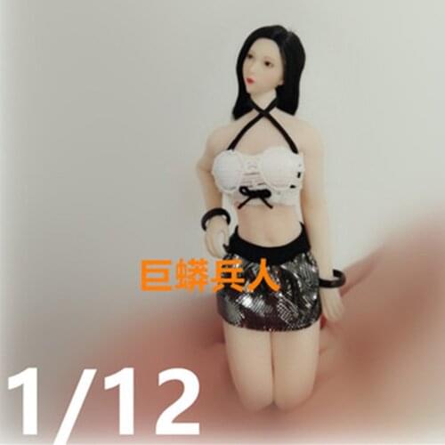 1/12 Female Soldier Sling Tube Top Bralette Skirt Costume Set for PHICEN 6 inch action figure body
