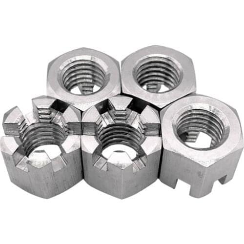 1-5PCS M6 M8 M10 M12 M14 M16 304 Stainless Steel type 1 hexagon Slotted And Castle Nuts GB6178