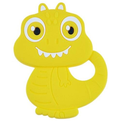 1pc Dinosaur Smoother Food Grade Silicone Baby Teether Toys BPA Free Teething For Teeth Nursing Pacifier Clip Chain Accessories