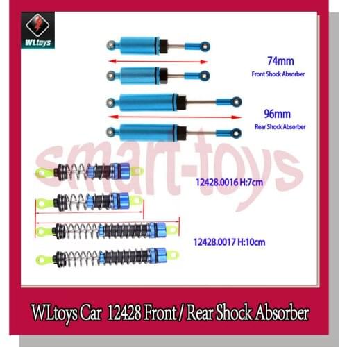 4Pcs Original 12428 Shocks Absorber 12428-0016 0017 Front Rear Shock Absorber for Wltoys 12423 12428 1/12 RC Car Parts