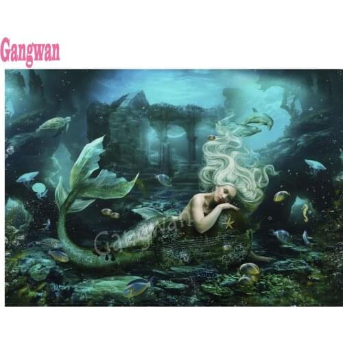 Diamond painting stitch cross Mermaid diamond embroidery full square round drill diamond mosaic rhinestone pictures decoration