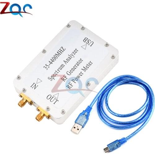 35-4400MHz Spectrum Analyzer RF Generator Sweep Signal Source Power Meter Mini USB Interface with Aluminum Alloy Shell USB Cord