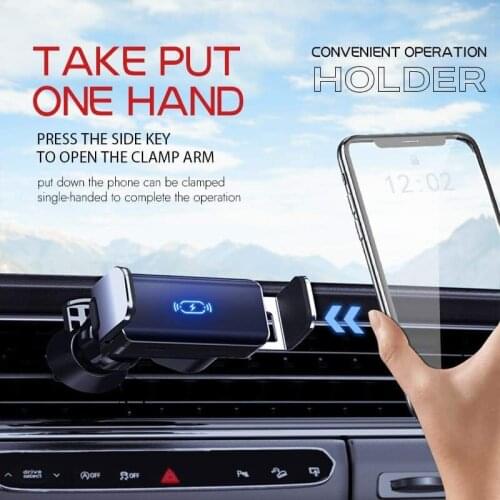 Car Smart Electric Locking Mobile Phone Support Holder For IPhone Xiaomi Air Vent Clip Stand Auto Induction Mount Bracket
