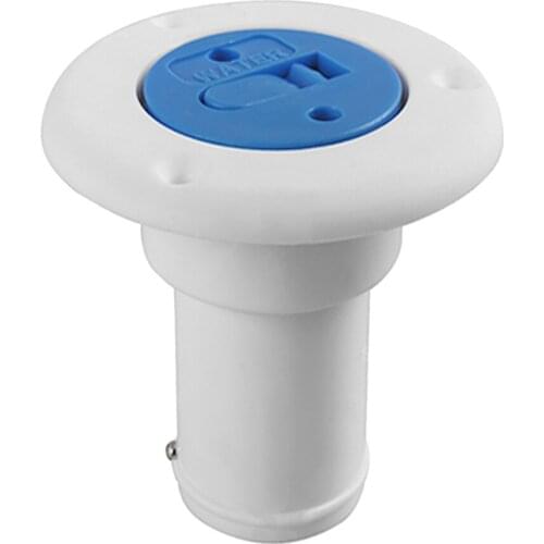 White Nylon Boat Yacht Truck Water Deck Filler for 38mm Socket with Blue Cap
