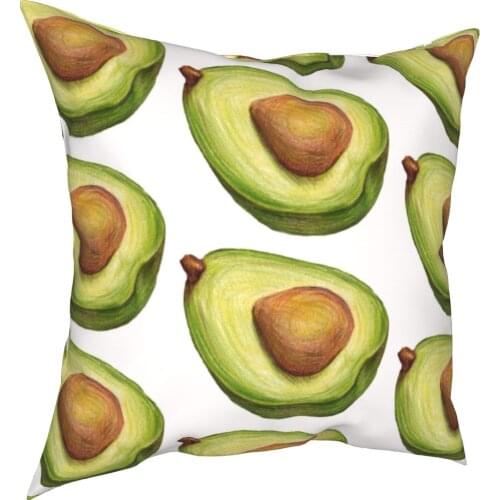 Avocado Color Tropical Fruit Pillowcase Printed Polyester Cushion Cover Decorations Pillow Case Cover Seat Square 18"