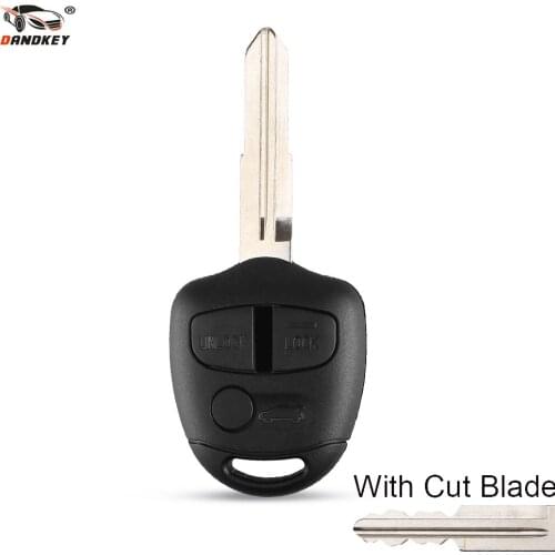 DANDKEY Cut/Uncut Blade 3 Buttons Remote Car Key Shell Fob Case Cover For Mitsubishi Lancer Outlander Blank Uncut Right Blade